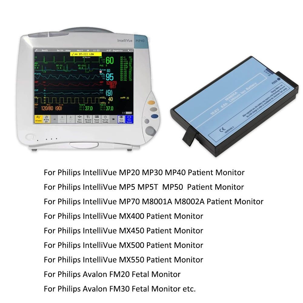 Battery M4605A 6000mAh For Philips Intellivue MP20 MP30 MP50 MP70 M8001A M8002A