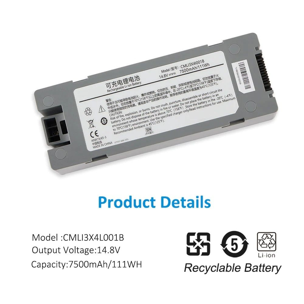 CMLI3X4I001B 14.8V 7500mAh battery for Comen S8 Deﬁbrillator Monitor