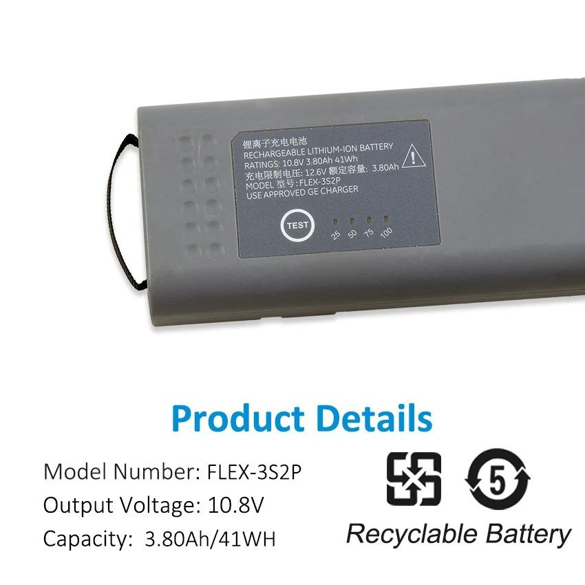 FLEX-3S2P Rechargeable Battery For GE B450 Healthcare Monitor 2062895-001 U80296-1R01 10.8V 3.80Ah 41Wh