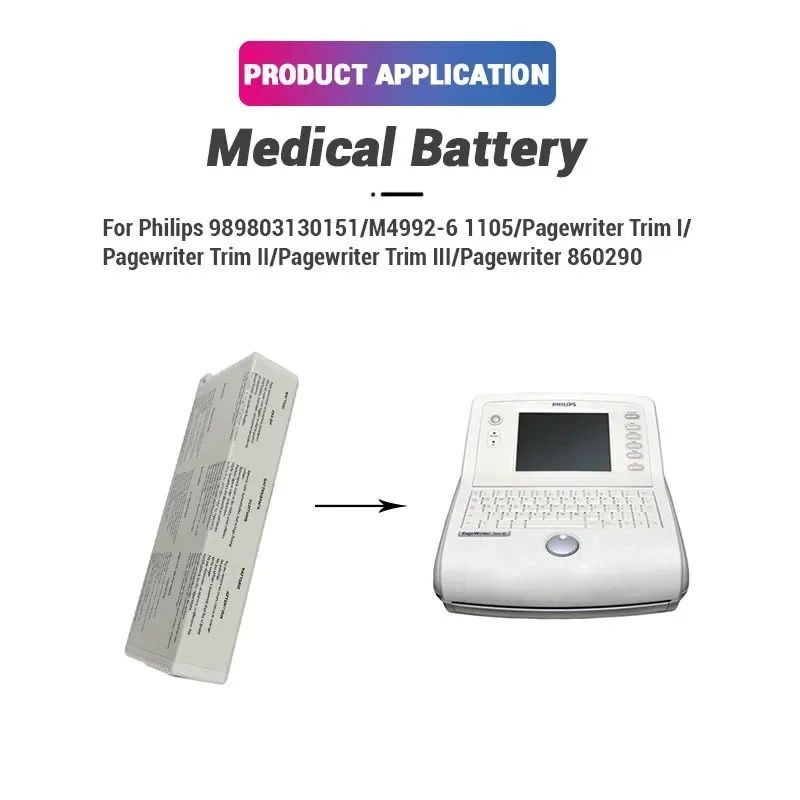 For Philips 989803130151 M4992-61105 PageWriter Trim Battery