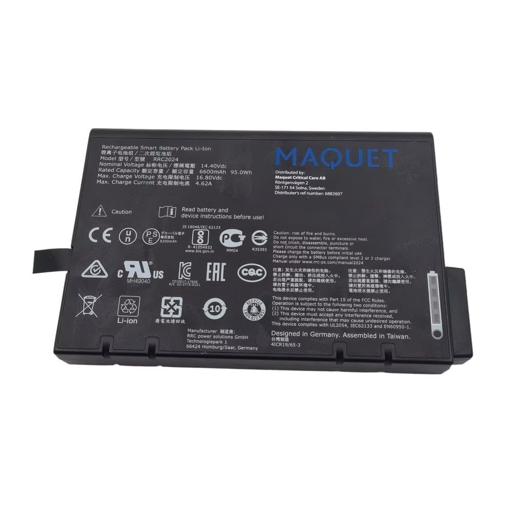 For Maquet Rechargeable Battery RRC2024 14.4V 6600mAh 95.0Wh 410028-04 REF6882607