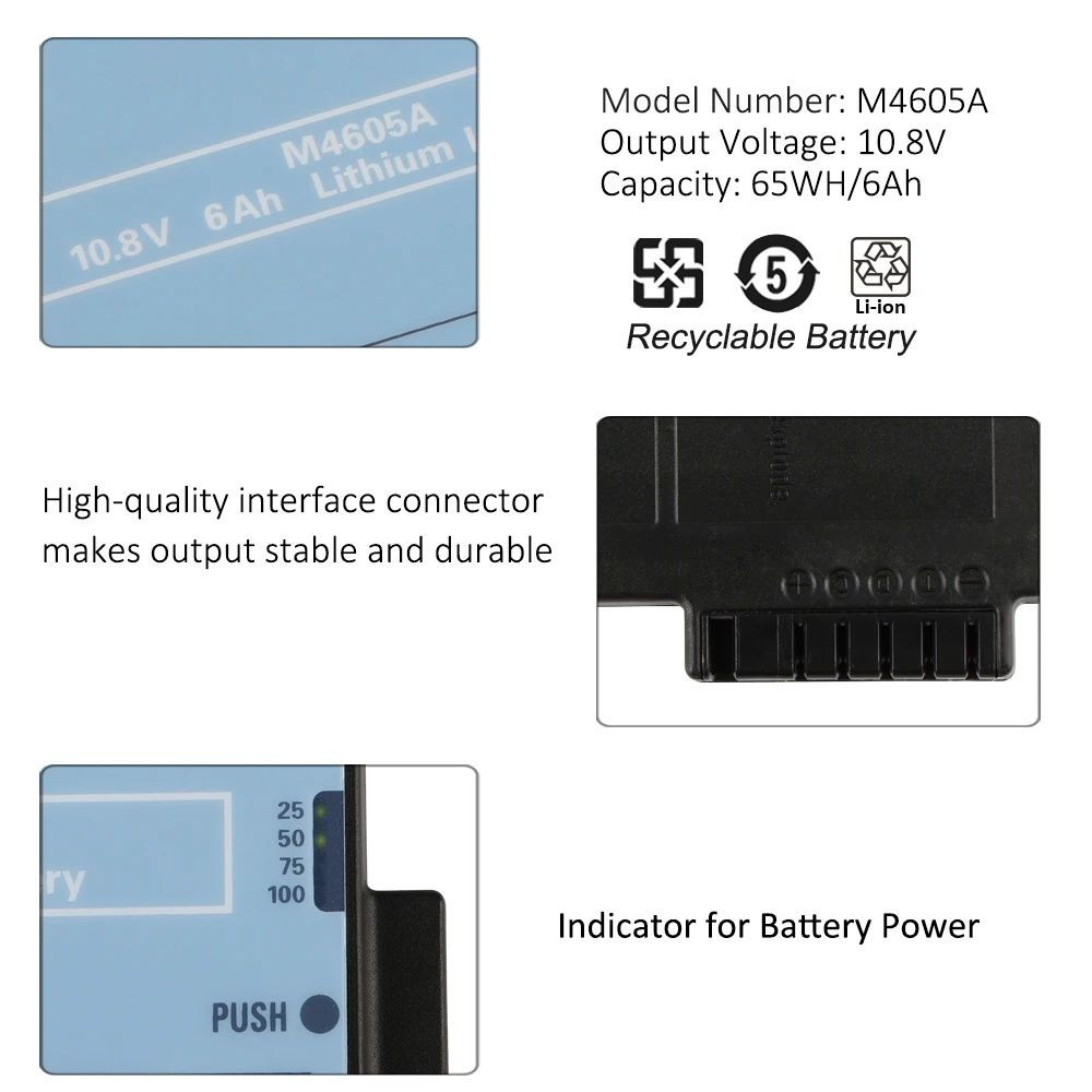 Battery M4605A 6000mAh For Philips Intellivue MP20 MP30 MP50 MP70 M8001A M8002A