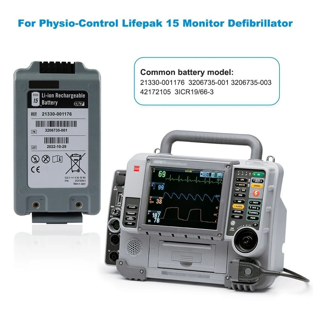 LifePak15 10.8V 6Ah Monitor Defibrillator Battery Pack For Physio-Control 21330-001176 3206735-003 42172105 3ICR19/66-3