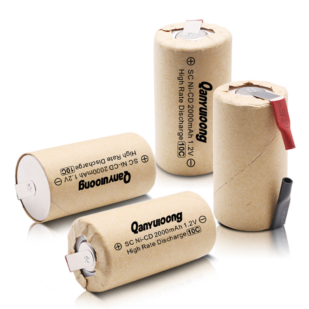 QanYUloong®SC 2000mAh Rechargeable Battery 1.2 V Sub C NI-CD Cell With ...