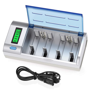 MP® Smart Battery Charger for C D AA AAA 9V Ni-MH Ni-CD Rechargeable Batteries with Discharge Function & LCD Display