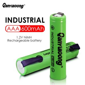 QanYUloong®  AAA Rechargeable Battery 1.2V 600mAh Ni-MH Cell Green with Welding Tabs for Philips Electric Shaver Toothbrush