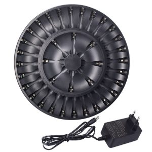 36 Bay Rechargeable Battery Charger AA AAA Rechargeable Round Battery Charger for NiMH NiCD AA AAA Batteries with Smart LED Light and Plug High Speed Charging