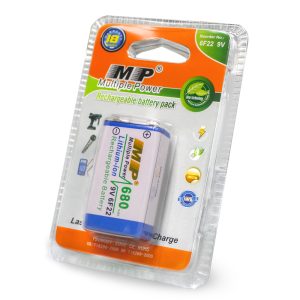 MP®9V Lithium-ion Rechargeable Batteries 680mAh Low Self Discharge for Smoke Dectector
