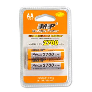 MP® AA Rechargeable Batteries 2700mAh High Capacity Batteries 1.2V NiMH Low Self Discharge