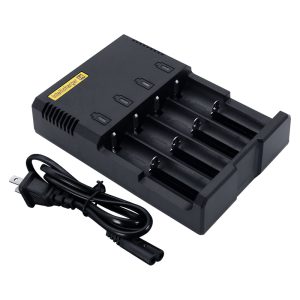 Battery Fast Charger 4 Slot Intelligent Charge For 1.2V NiMH NiCd AAA/AA and 18650 16340 26650 Li-ion Rechargeable Batteries