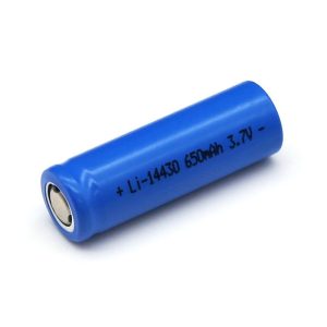 3.7V ICR14430 650mAh Lithium ion rechargeable battery for led flashlight digital device