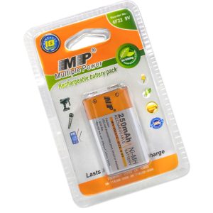 MP® Rechargeable Batteries NiMH Everyday 9V 250mAh 6F22 Battery for Smoke Alarms,Guitar, Cameras, Toys & More