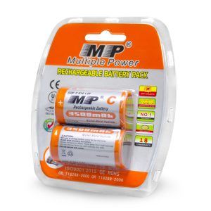 MP®Rechargeable Batteries C3500mAh 1.2V Ni-CD High Capacity High Rate C Size Battery C Cell Rechargeable Batteries--2 Blister Card