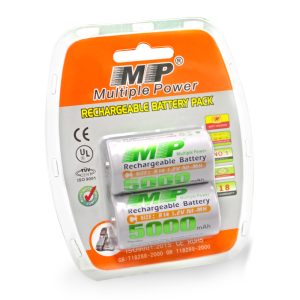 MP®C Size Rechargeable Battery Type C LR14 Battery 1.2V NI-MH 5000mAh Low Self Discharge