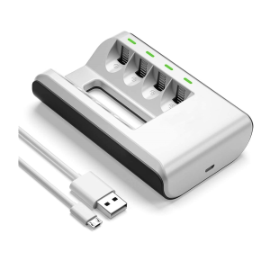 C807 USB Smart Battery Charger for 1/2/3/4 AA AAA NiMH NiCD Rechargeable Batteries - Freely Charged by Power Bank, Adapter