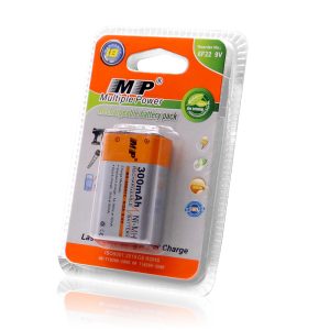 MP® NIMH Rechargeable Batteries 9V 300mAh Low Self-Discharge Square Battery for Smoke Alarm,Detector