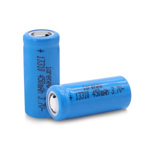 ICR13310 lithium battery flat head 3.7V 450mah full capacity table lamp fan 13310 battery factory wholesale