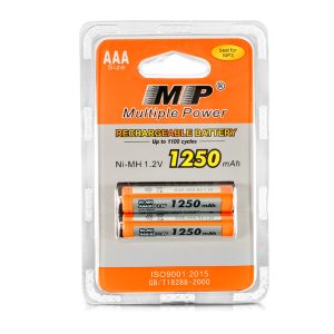 MP®100% Original Rechargeable AAA Batteries (2-Blister) Ready To Charge 1250mAh Ni-MH Battery