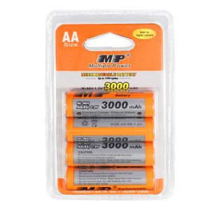 MP®100% Original Wholesale Price High Capacity AA 1.2V 3000*4 Ni-MH Rechargeable Battery for Toys Remote Control Microphone