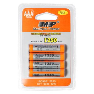 MP® 100% Original Rechargeable AAA Batteries (4-Blister) Ready To Charge 1250mAh Ni-MH Battery