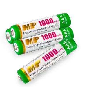 1.2v AAA Nimh Rechargeable Battery Green 1000mAh for Mp3 Mobile Remote Control LED Torch Toy Torch Battery