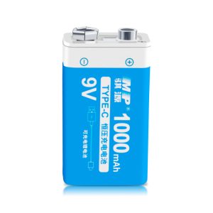 MP®9V 1000mAh Lithium Ion Rechargeable Battery Type-C USB Battery 9V Multimeter Microphone Metal Detector Cable Remote